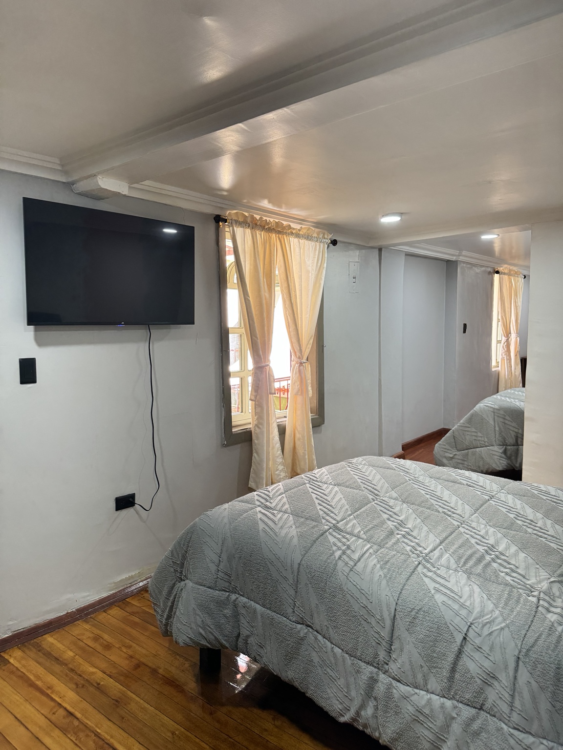 Televisión y ventanas del dormitorio